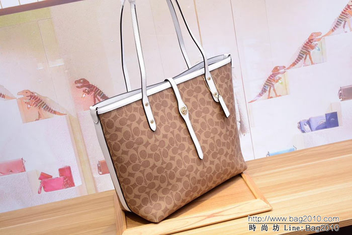 COACH蔻馳 新款32714 2018專櫃新款正品 經典系列款 market tote女款購物袋 拉鏈款子母包  Chz1578